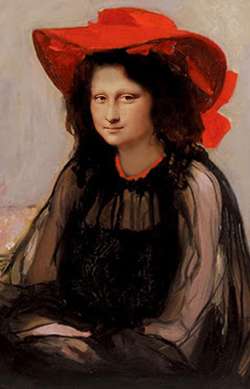 Mona Lisa with Red Hat