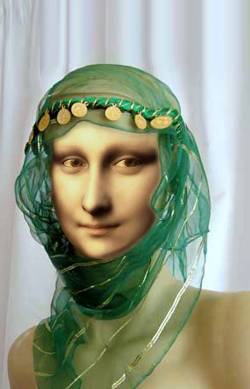 Woman with green Headscarf